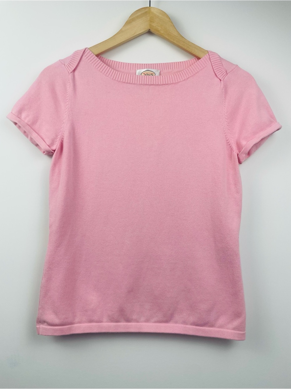 Talbots Pink Short Sleeve Knit top Boatneck Sweater - Size S